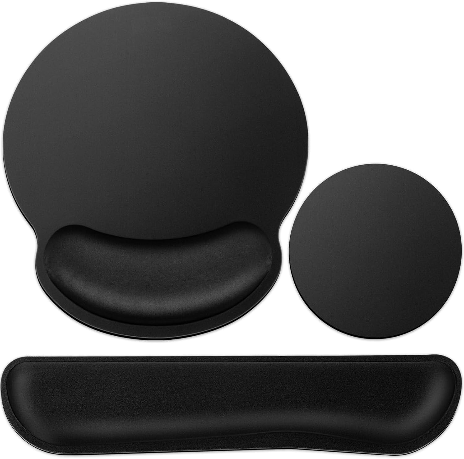 Azeka - Sada 3 v 1 ergonomická podložka pod myš s gelovým polštářkem + podložka pod zápěstí z paměťové pěny + podložka na nápoje