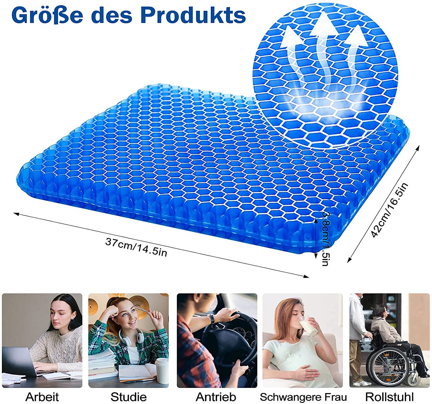 Zdravotní gelový sedák s protiskluzovým a prodyšným potahem - relaxseat