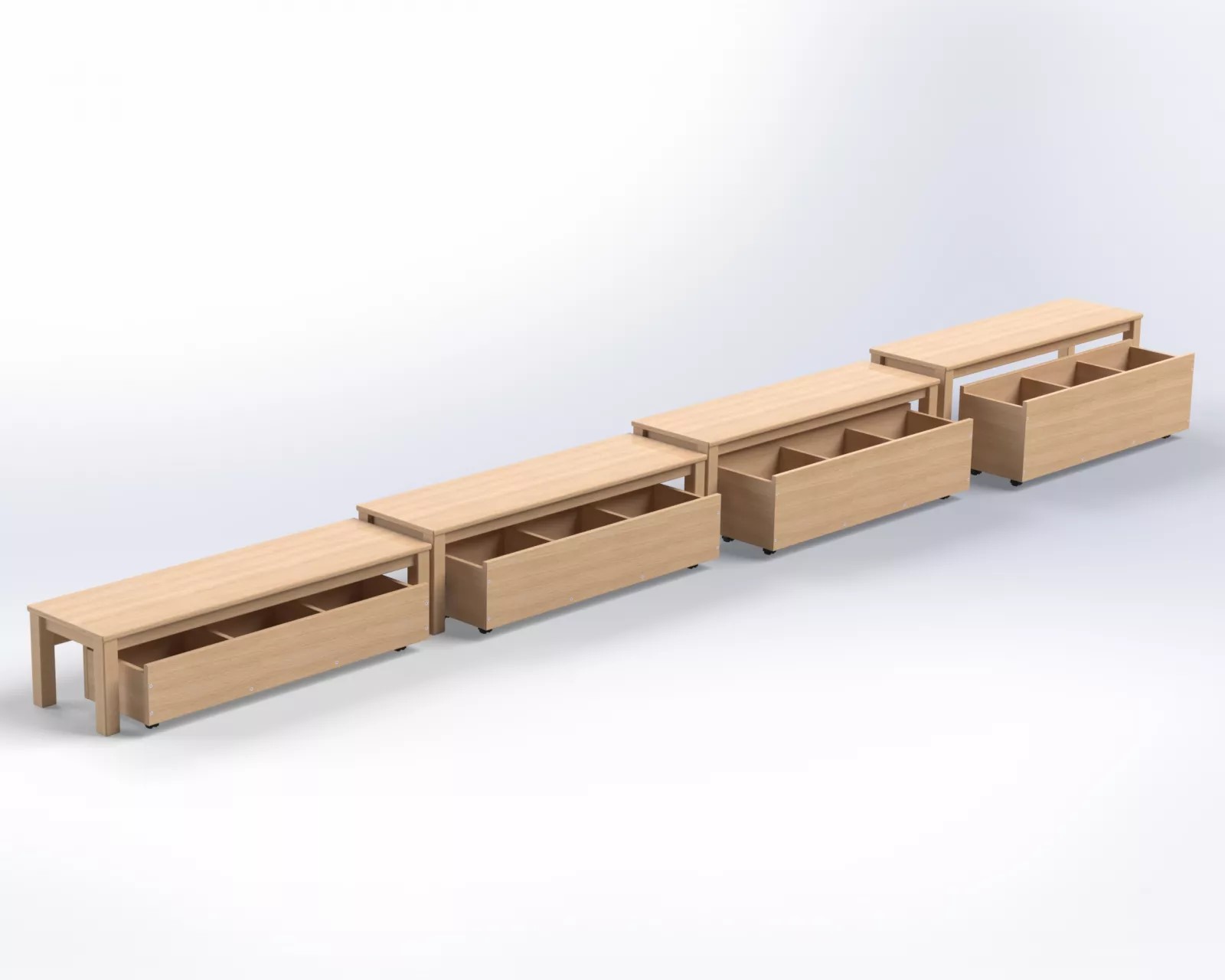 Lavička (prodloužený zadní lub) s umakartovým sedákem výšky 30 cm