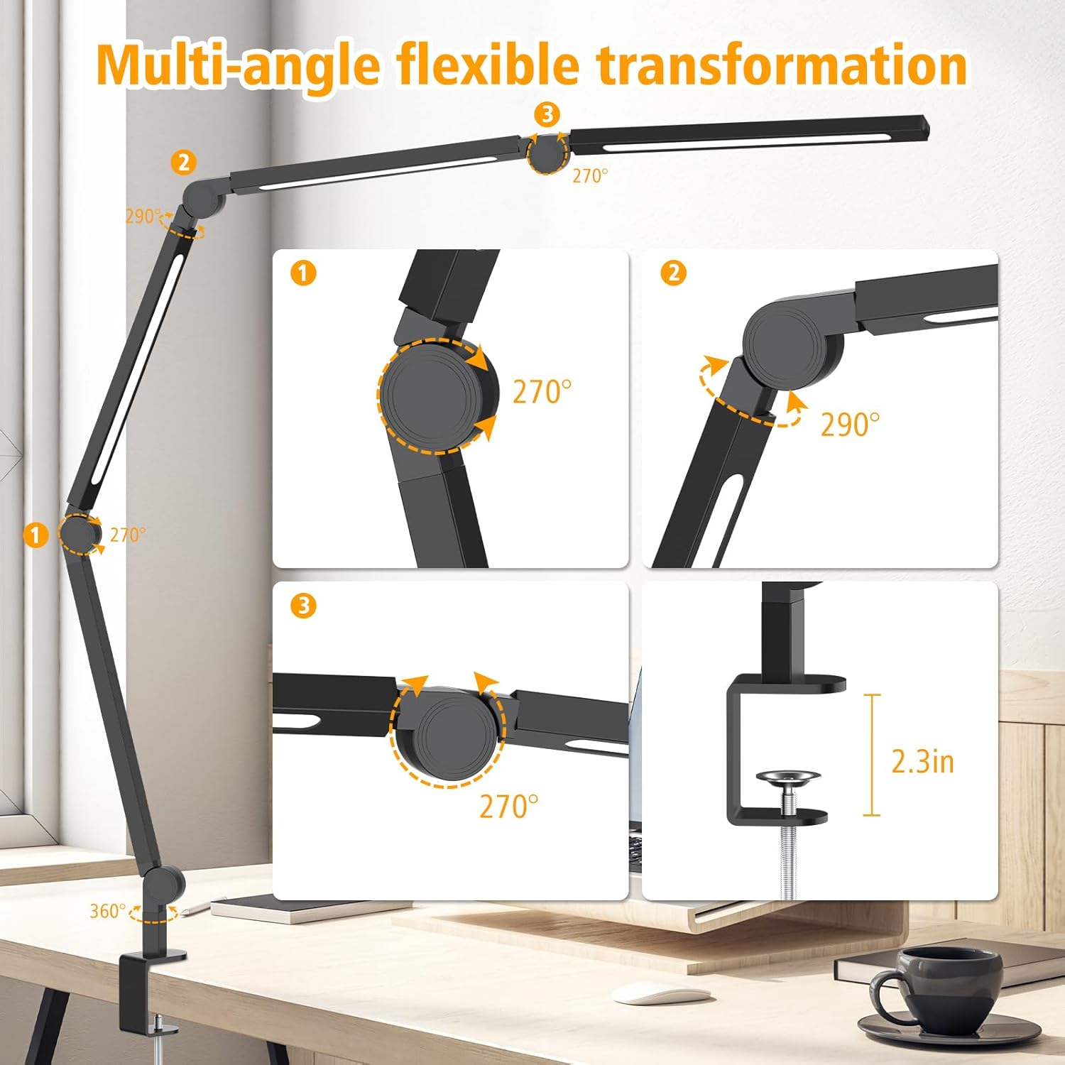 Altona - LED lampa víceúhelníková - flexibilní na 4 sekce, 3 světelné zdroje, 4 teploty barev a 5 stupňů jasu
