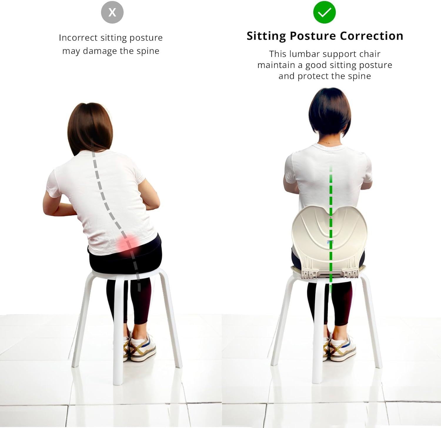 Pufi 2 v 1 - Ergonomická skládací bederní opěrka a podsedák pro správné držení těla každého studenta