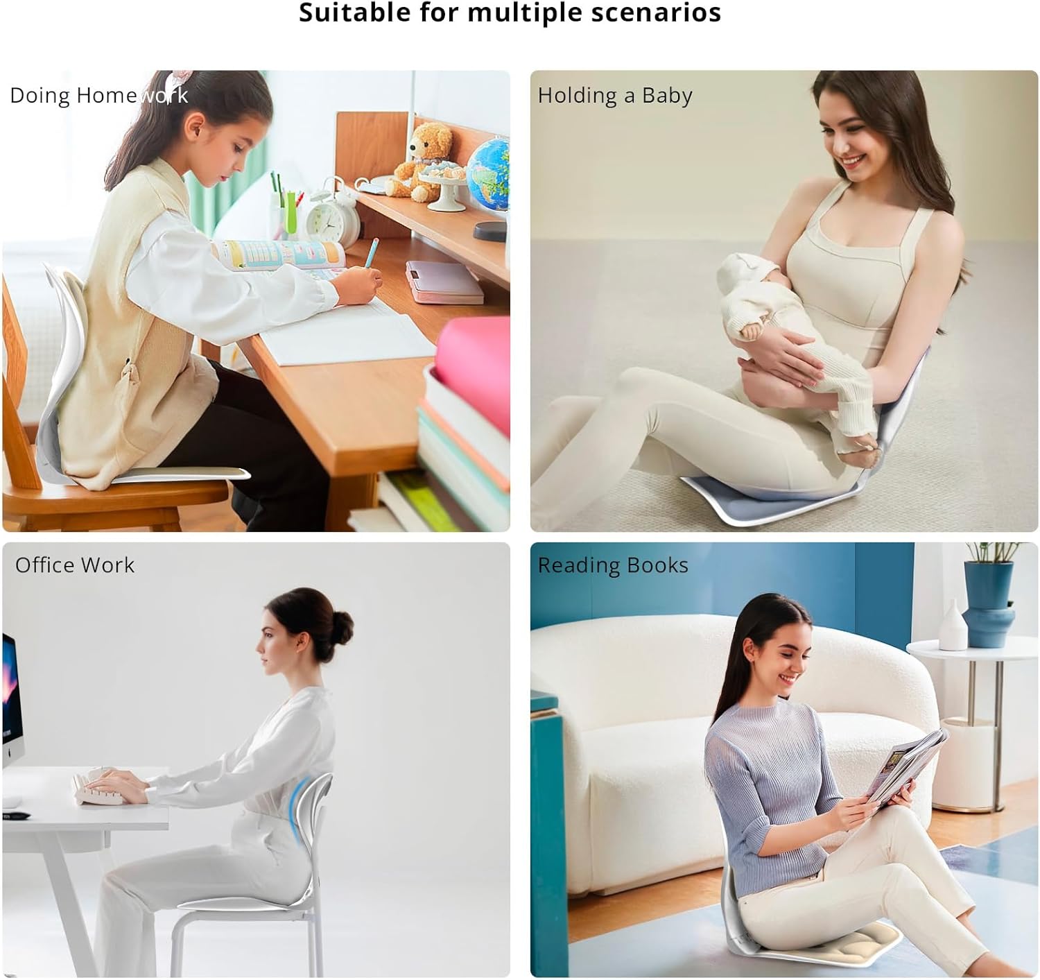 Pufi 2 v 1 - Ergonomická skládací bederní opěrka a podsedák pro správné držení těla každého studenta