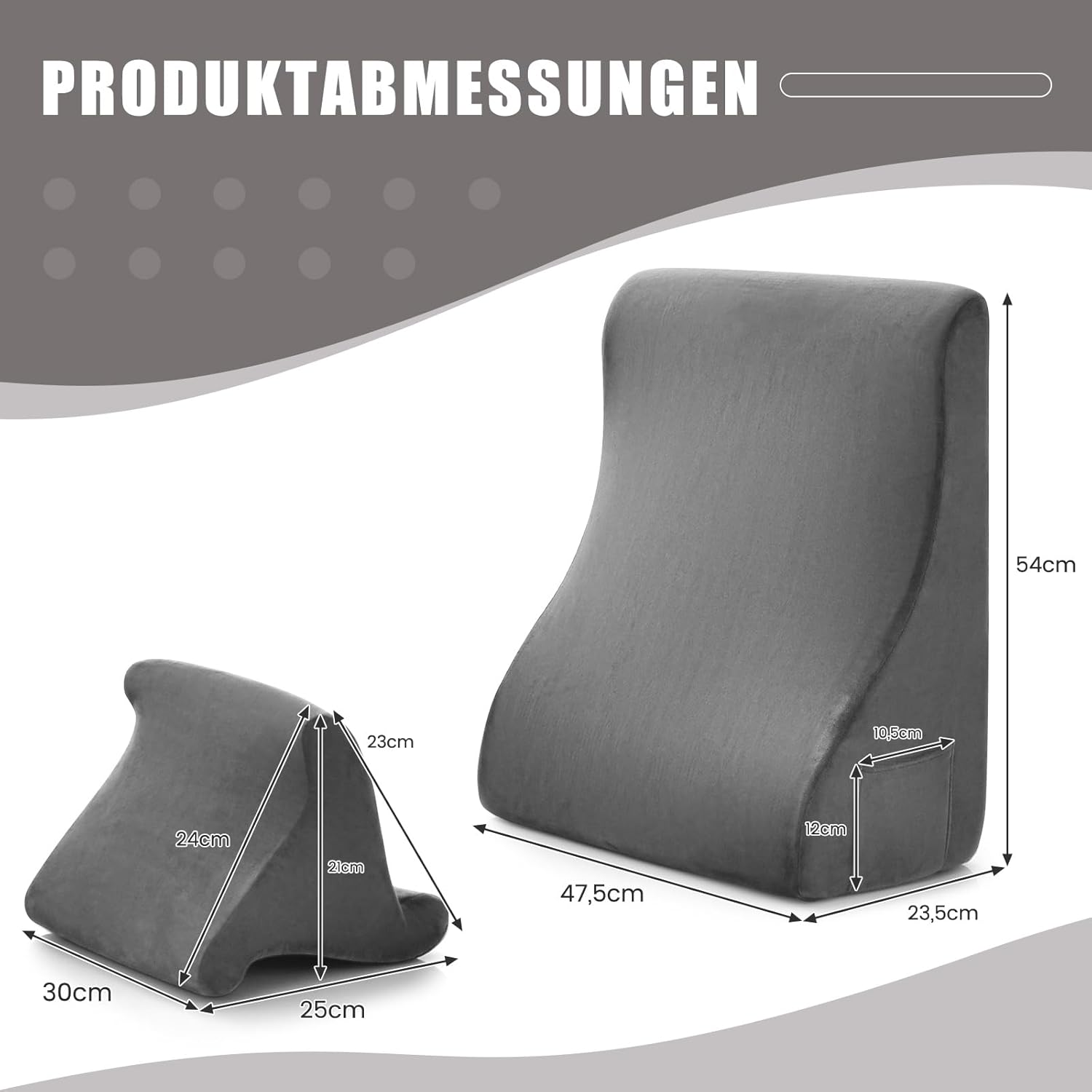 Cowa - ergonomický polštář na čtení se stojánkem na tablet ze studené pěny