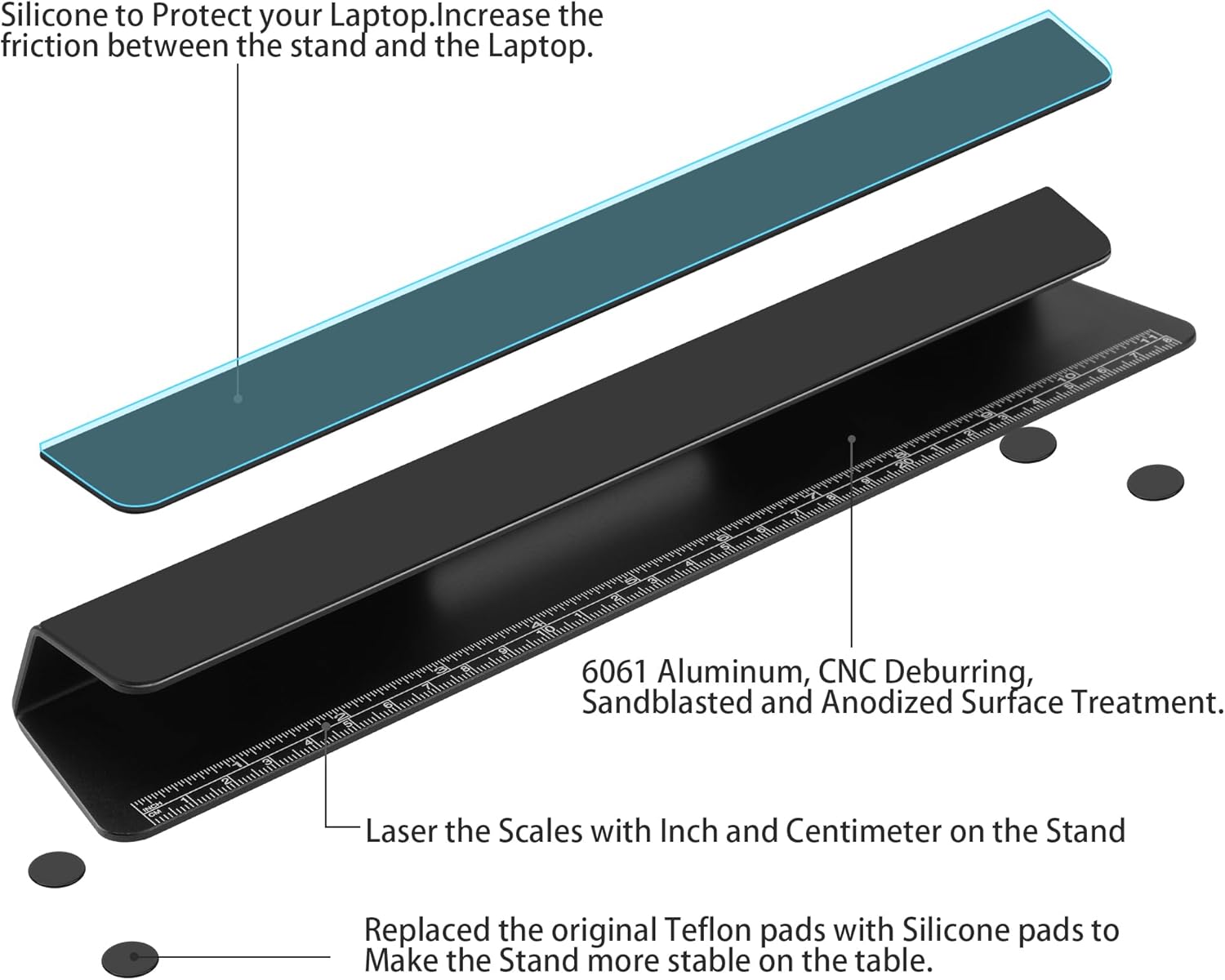 Sitek - Ergonomický chladicí stojan na notebook hliníkový - kompatibilní s MacBook a všemi notebooky