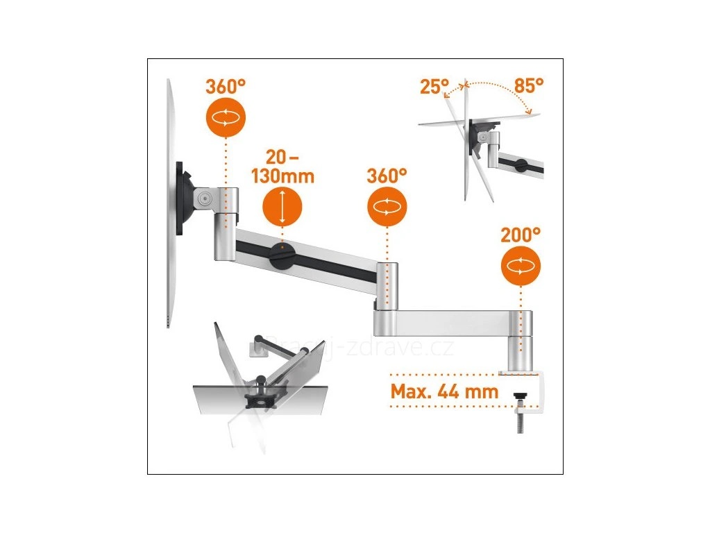 Monitor mount Durable - rameno na jeden monitor, svorka na stůl