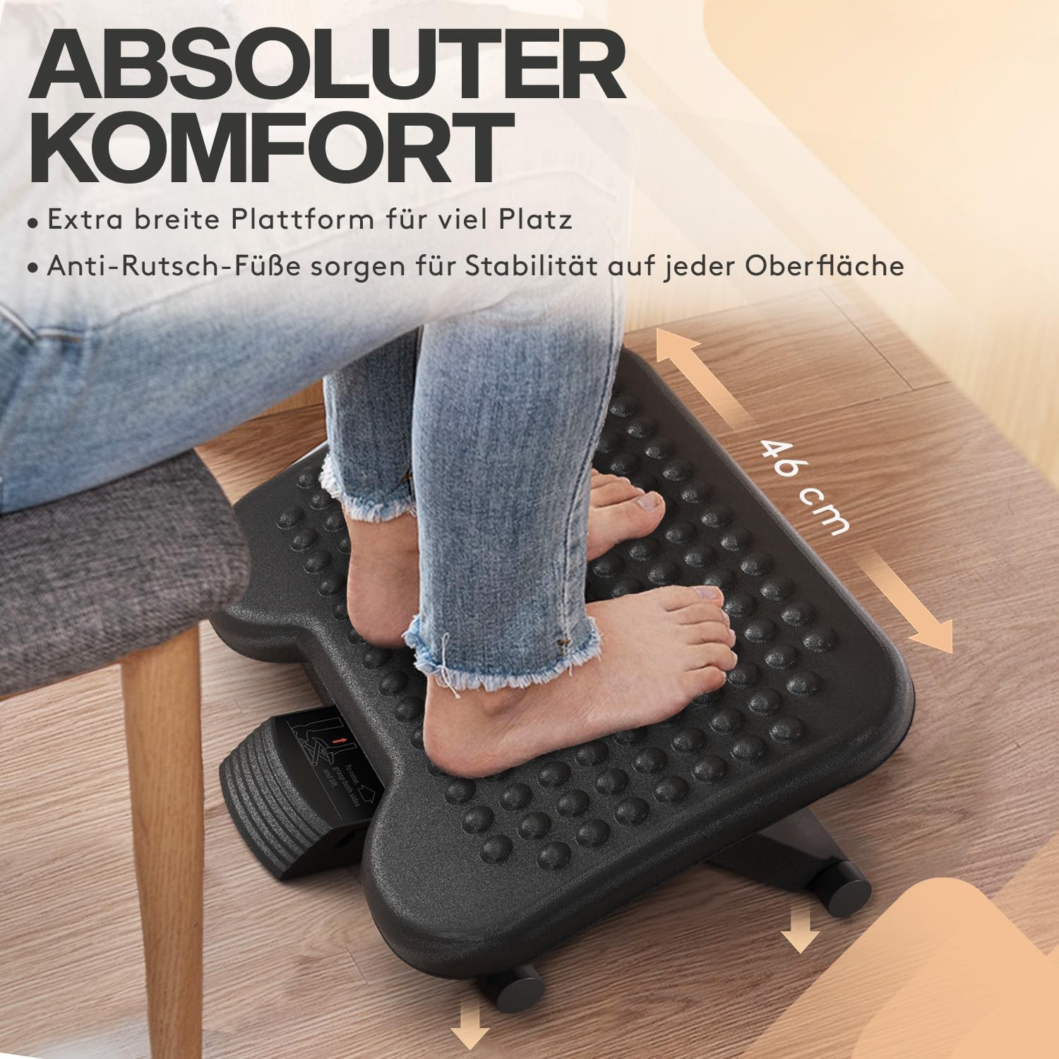 Ergonomická opěrka pod nohy s nastavitelnými výškami