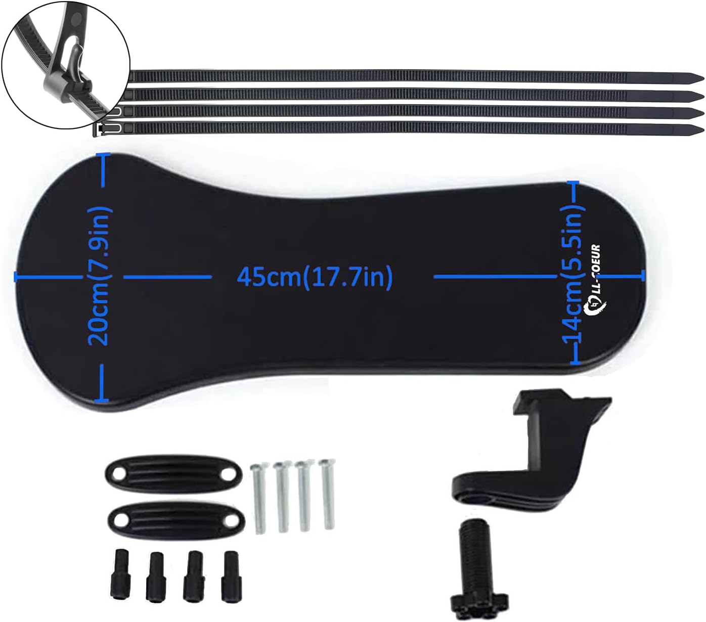 Ellco - 3v1 ergonomická nastavitelná opěrka zápěstí, držák paže myši a loketní opěrka