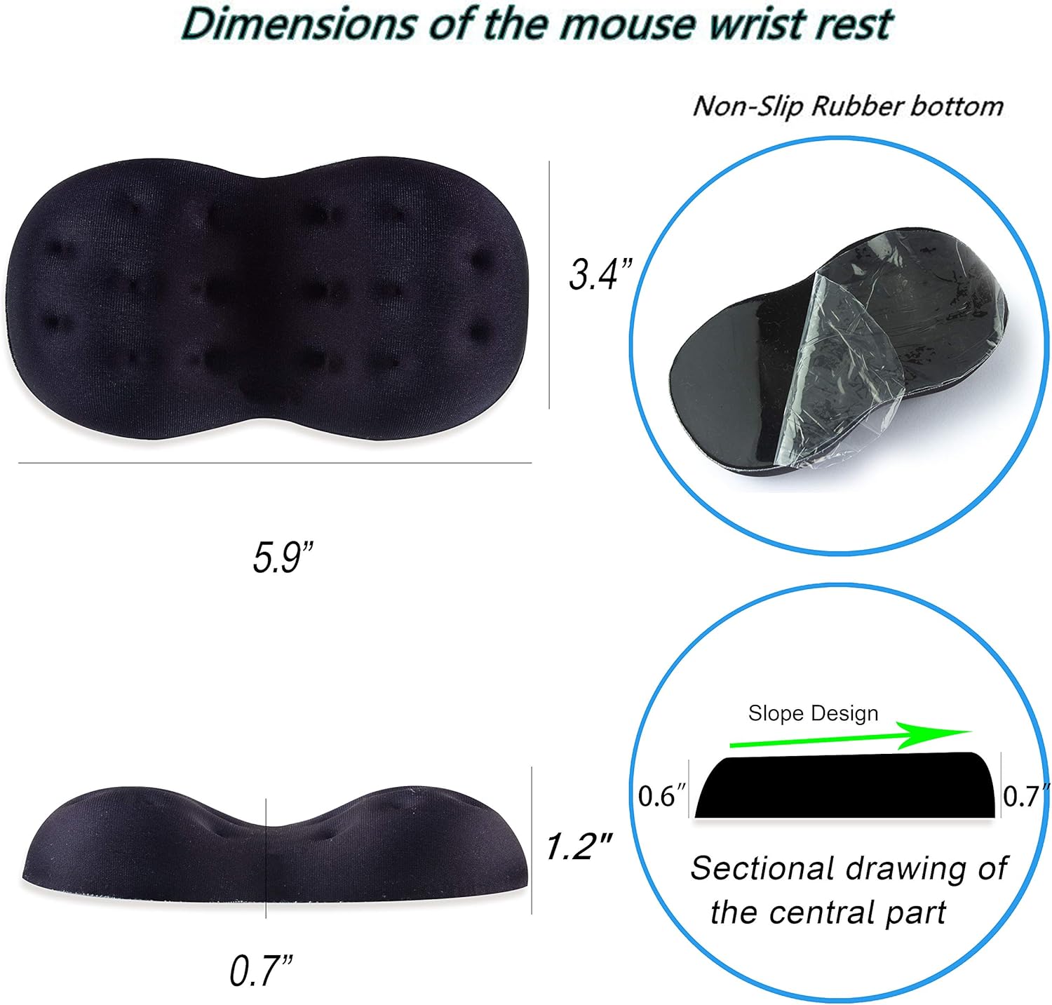 Brila Deluxe - velká ergonomická podložka pod zápěstí  z paměťové pěny