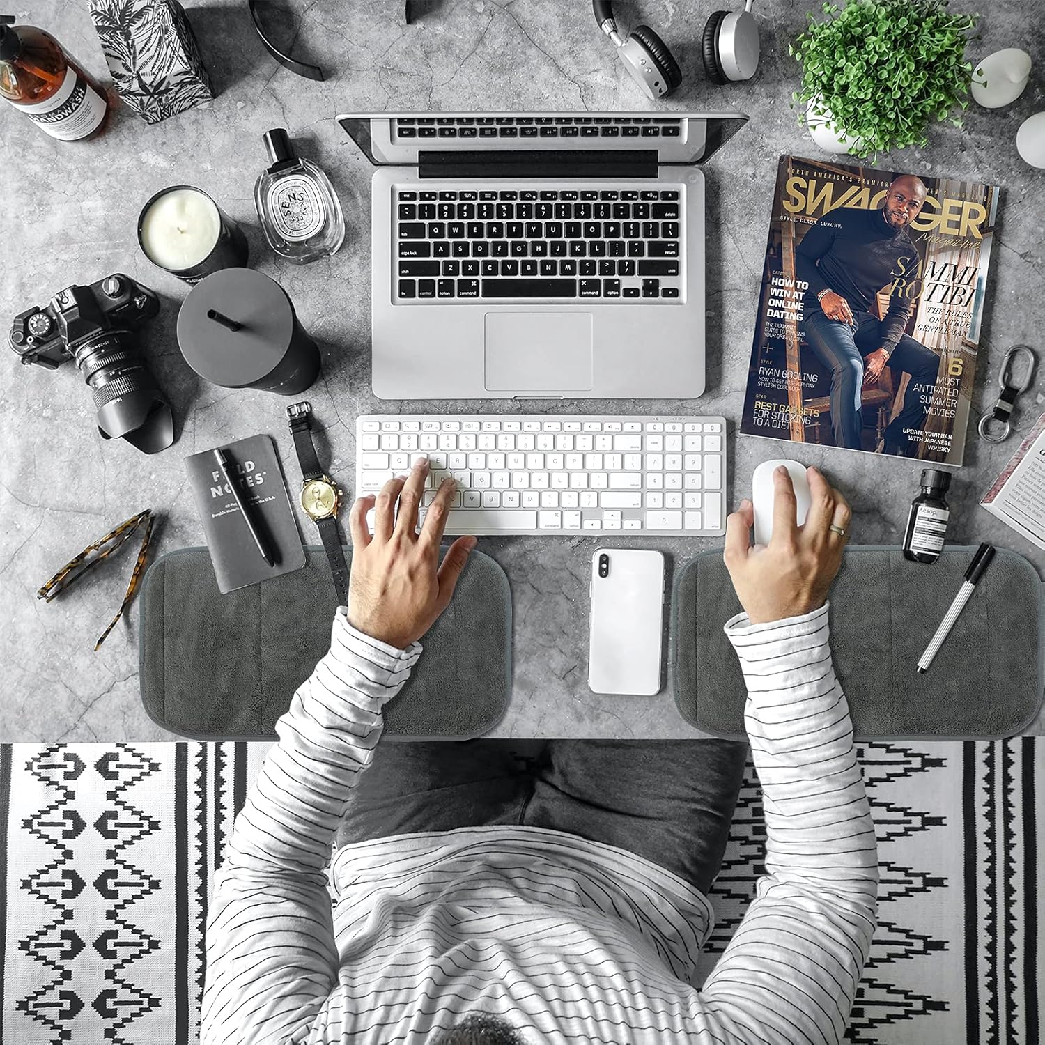 Linya - sada ergonomických podložek pod zápěstí a loket z paměťové pěny