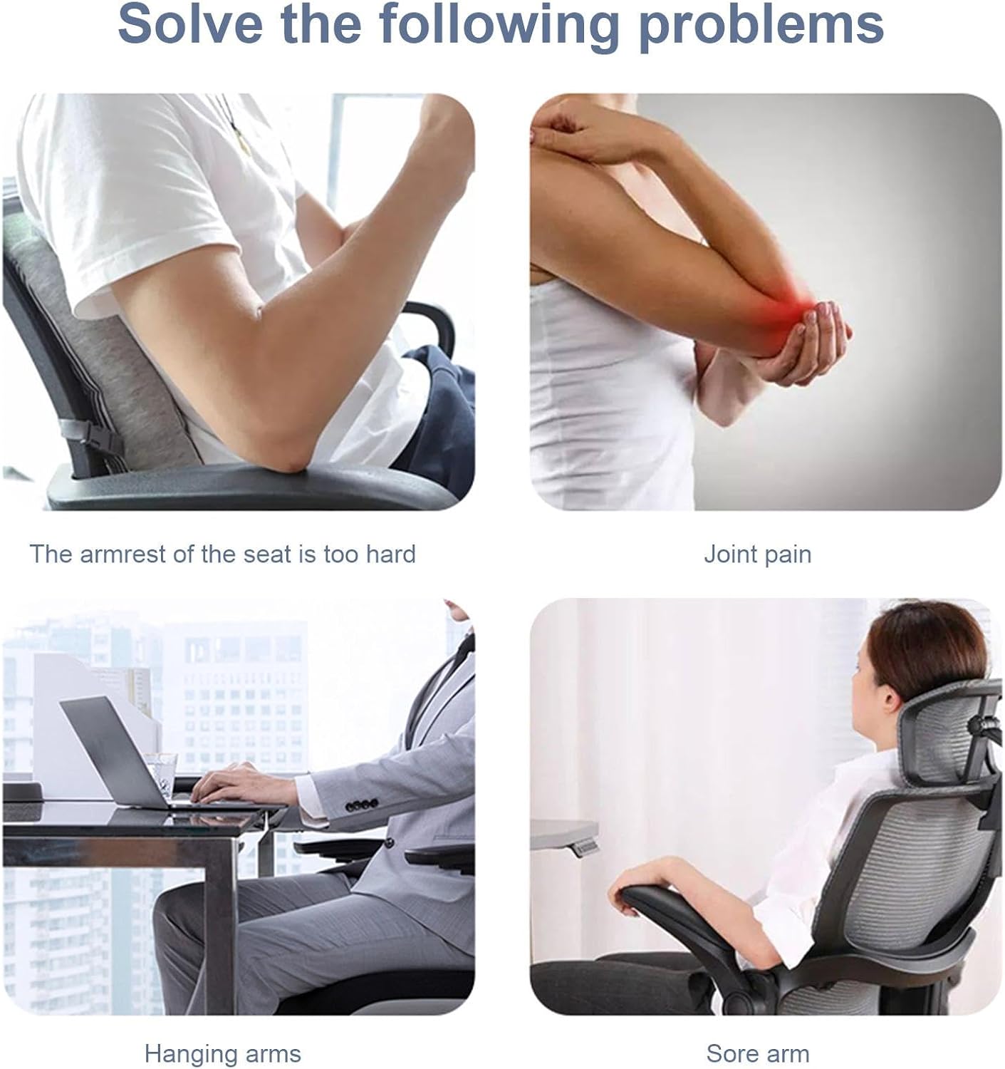 Comfort Boss - 2 kusy ergonomických područek loktů z paměťové pěny