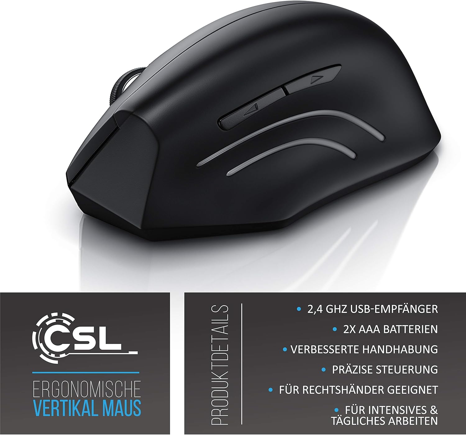 CSL - vertikální ergonomická myš bezdrátová