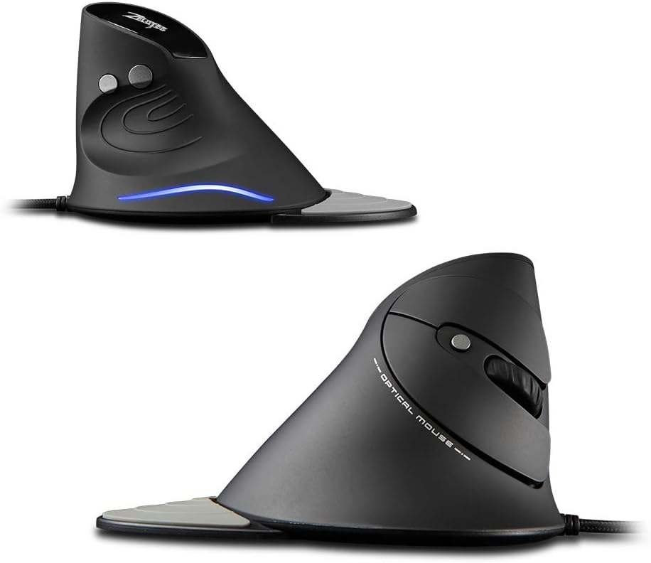 Zelotes - ergonomická vertikální myš pro leváky s 4 úrovní DPI a USB kabelem