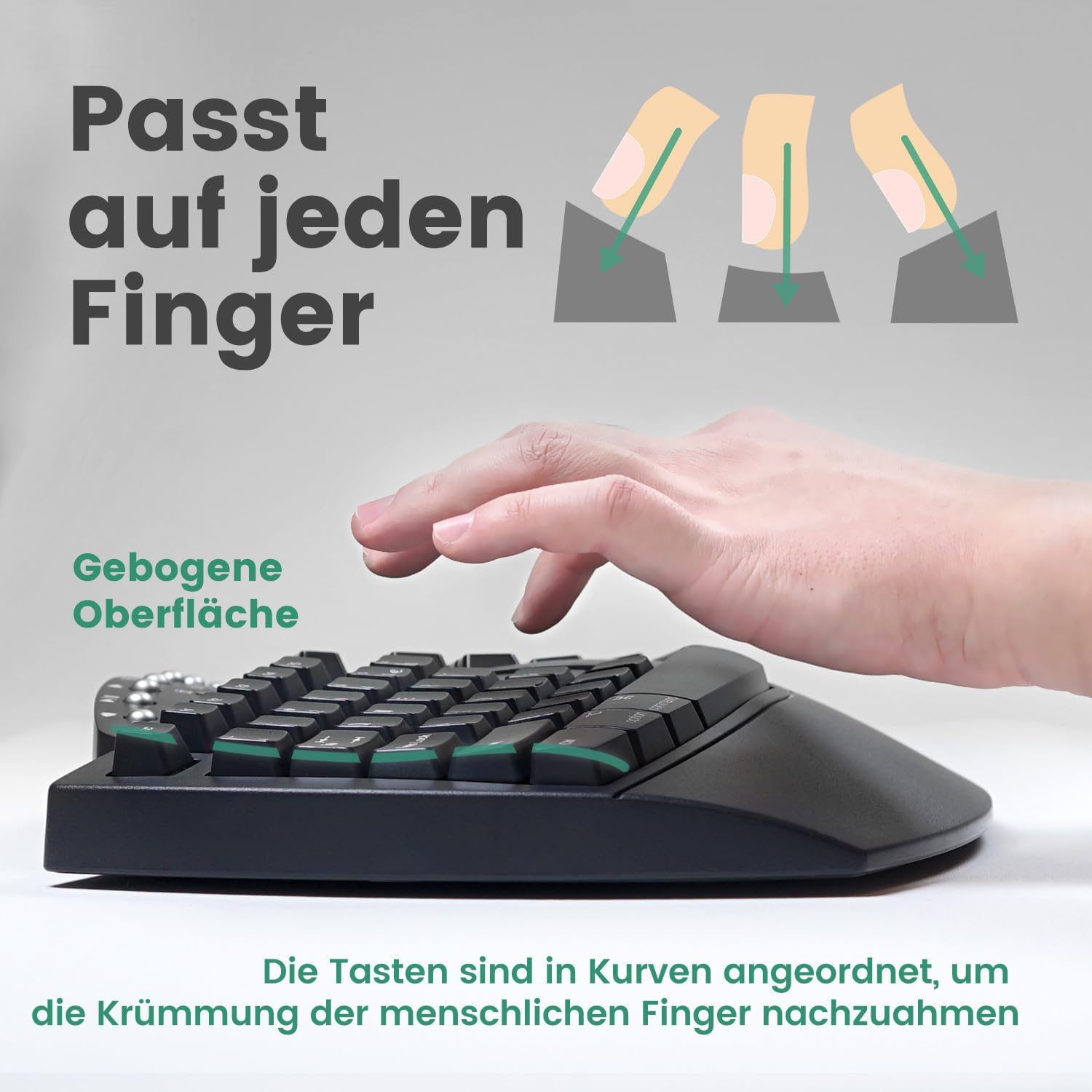 Perixx Periduo - ergonomická kabelová klávesnice s integrovanou opěrkou dlaní a myš