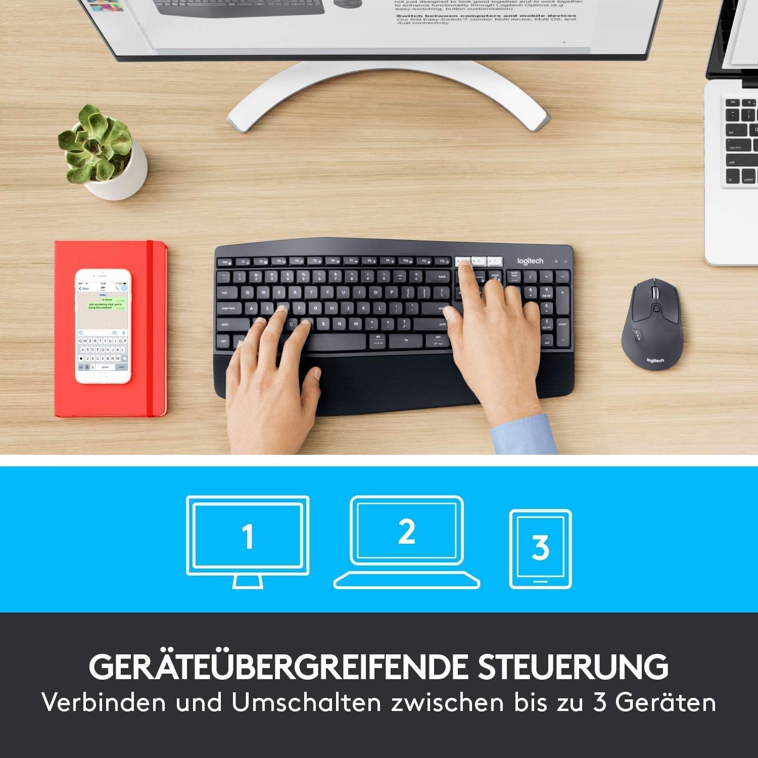 Logitech Performance - ergonomická bezdrátová sada myši s klávesnicí