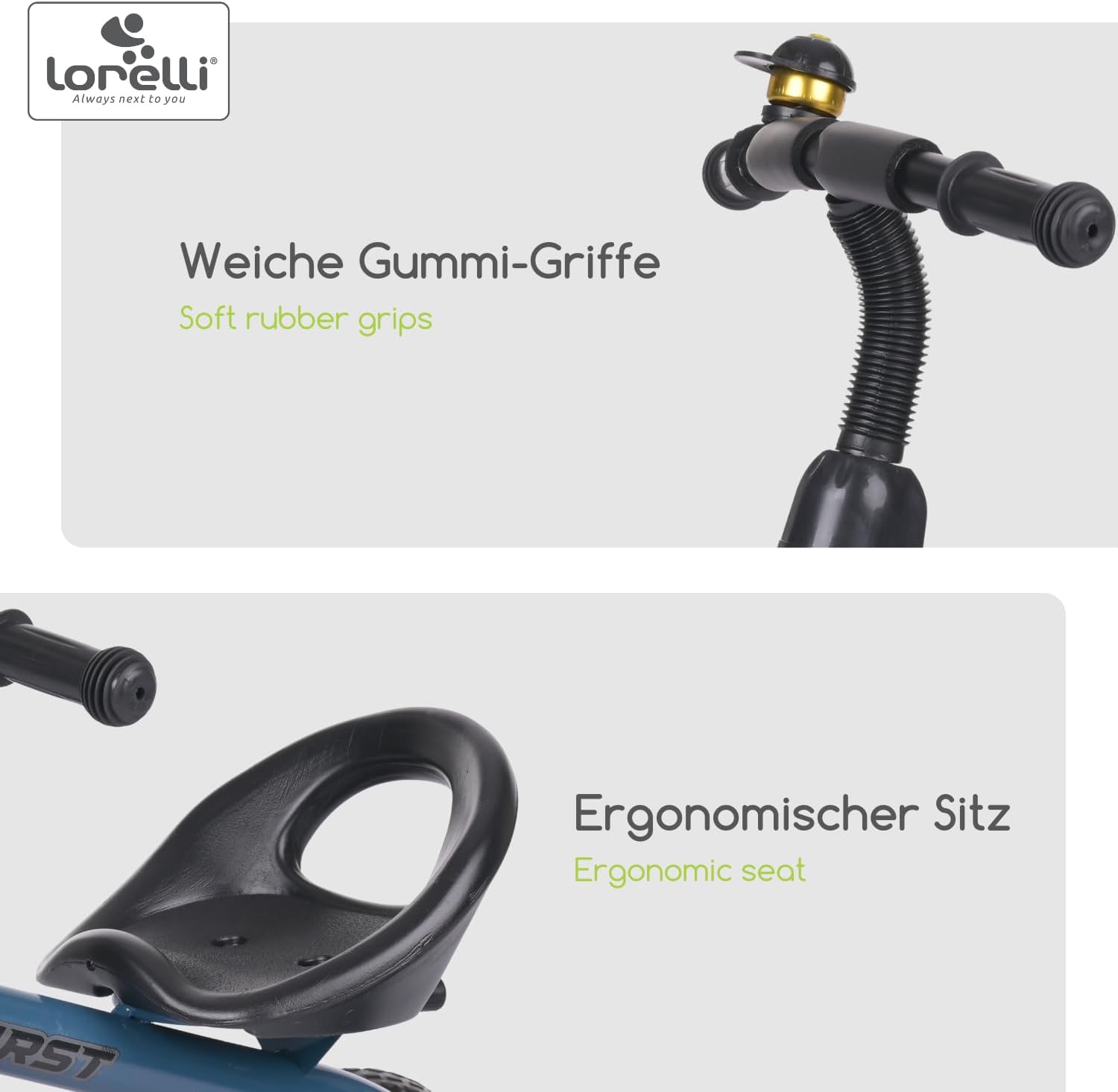 Lori - dětská tříkolka s ergonomickým sedadlem pro předškoláky