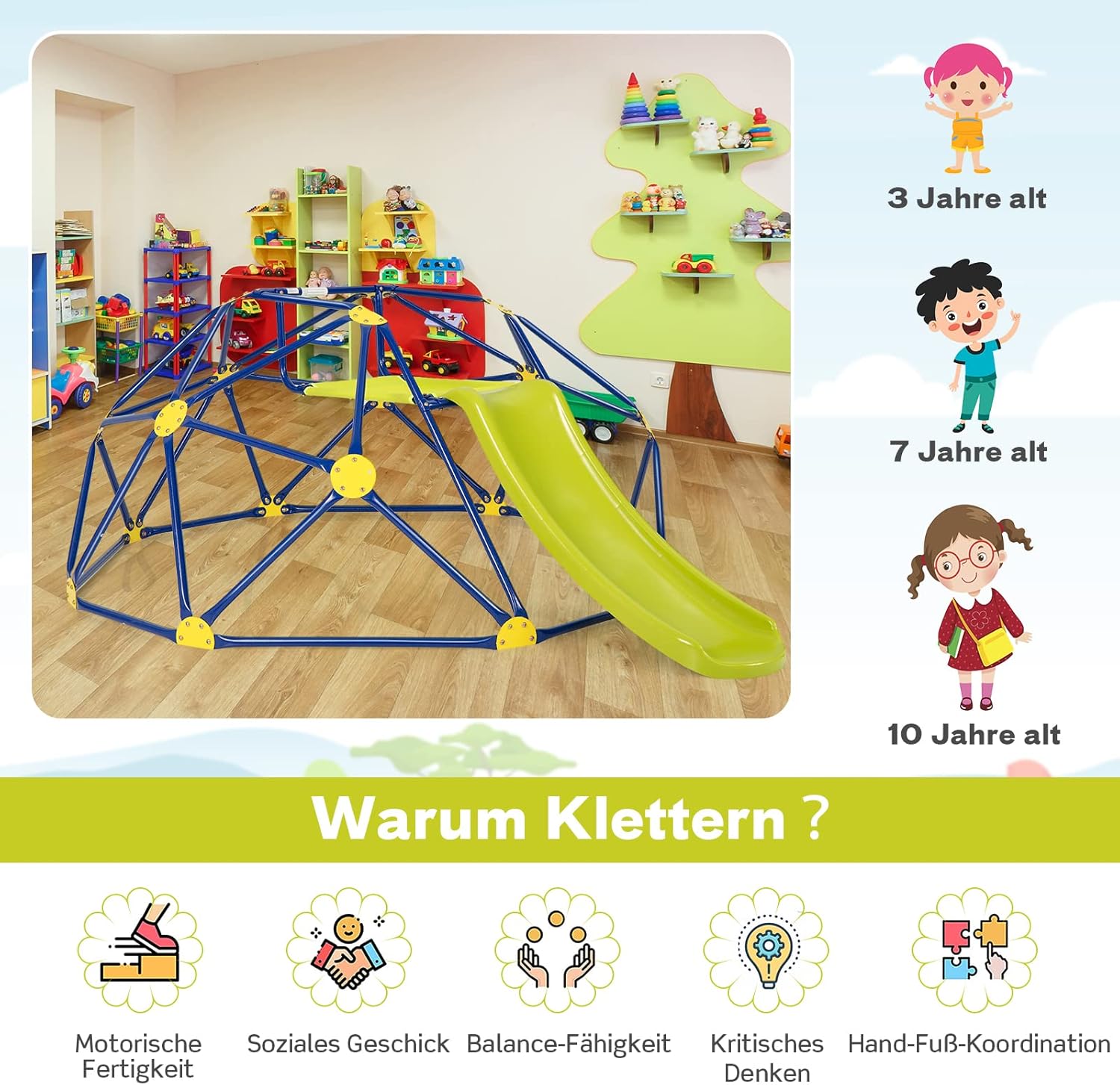 Copule - Dětská zahradní konstrukce na lezení se skluzavkou pro děti 3-10 let