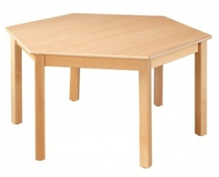 Školní dětský stůl - šestiúhelník, 6 noh ( prům.120cm ) + plastové kluzáky ( v. 71,76 )