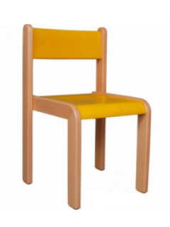 Školní dětská židle polo-mořená žlutá ( vel. 42,46cm )