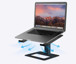 Stojan na notebook Boyata, výškově nastavitelný a kompatibilní s 10-17" MacBook Pro/Air, Dell, HP, Samsung, Acer, ASUS Chromebook