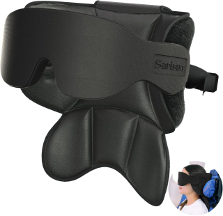 Sari - Cestovní a podpůrný polštář na šíji s maskou na spaní, 360° nastavitelný