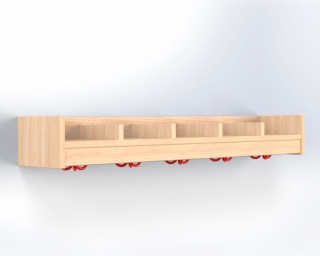 Závěsný věšák s háčky pro 5 dětí