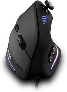 Lota - ergonomická myš s joystickem, 11 programovatelných tlačítek, USB optická vertikální herní myš