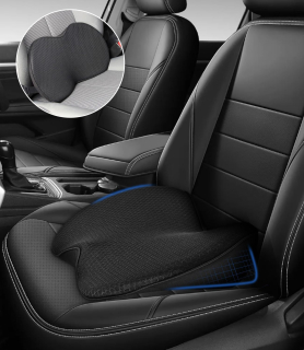 Ergonomický klínový podsedák a bederní opěrka do auta z paměťové pěny