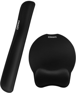 Gimars sada - podložka pod myš s gelovým polštářkem + ergonomická podložka pod zápěstí s paměťovou pěnou