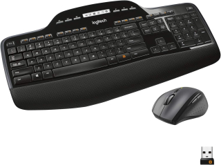 Logitech - ergonomická bezdrátová myš s klávesnicí a podložkou zápěstí